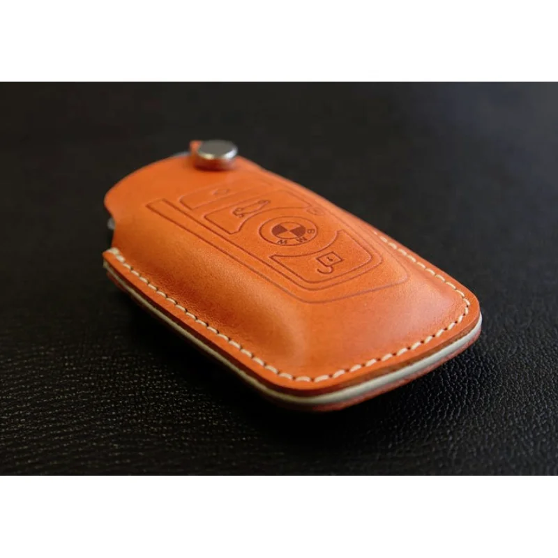 
YY Factory Handmade Genuine Leather Car Key Case Key Holder Pocket for BMW 
