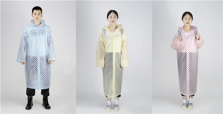 
fashionable rain wear overall with dot pattern one size fit all waterproof reusable and biodegradable 