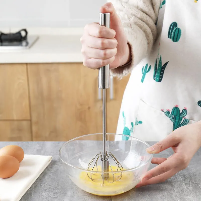 Amazon Hot Sale kitchen Gadgets Stainless Steel whisk Manual Rotary Egg Beater