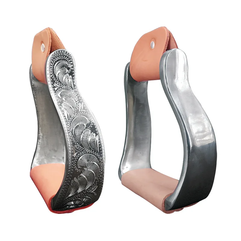 Western Horse Riding  Aluminum Visalia Stirrups Tack Horse  Stirrups Equipment Saddle With Rubber or Iron Pad