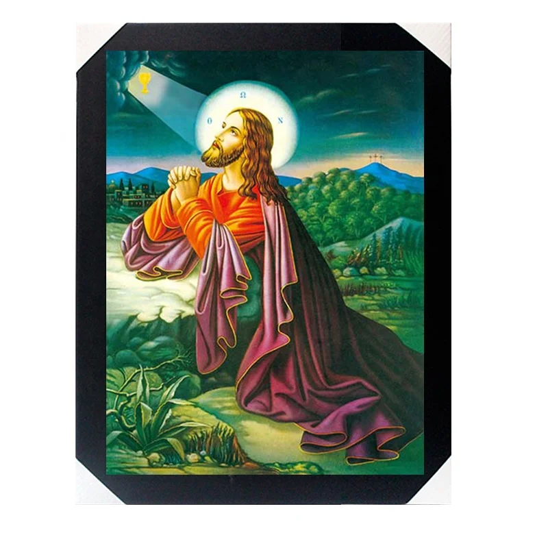 Religious lenticular image 3D picture lenticular with frame 30 40 for decoration