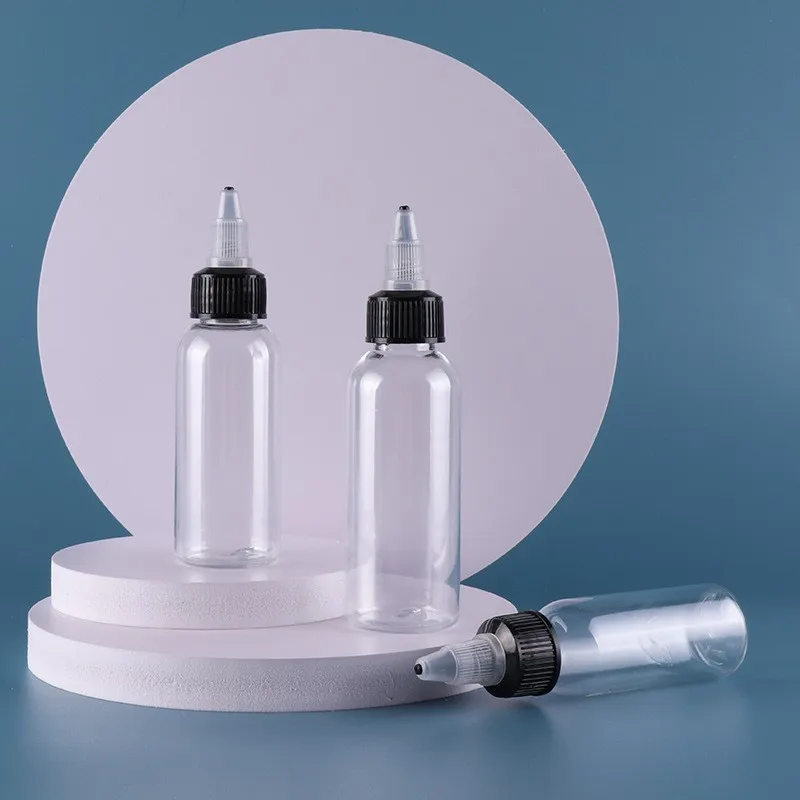 Wholesale 30ml 1oz small plastic bottle glue squeeze emulsion bottle transparent paint PET squeeze bottle with twist cap