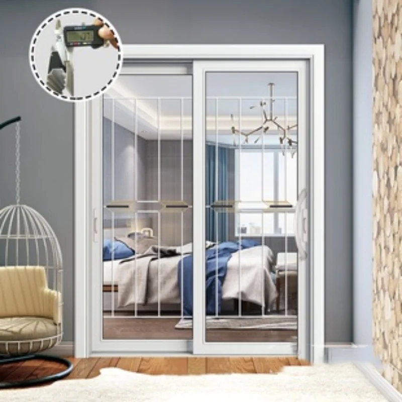 High Quality residence Aluminum alloy Sliding glass door double soft closing 8 wheel sliding door for balcony&kitchen&bathroom