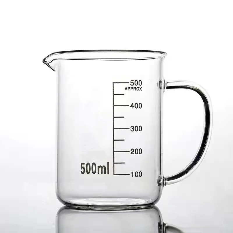 Laboratory Borosilicate Heat Resistant 250ml 500ml 1000ml Large Capacity Round Glass Beaker