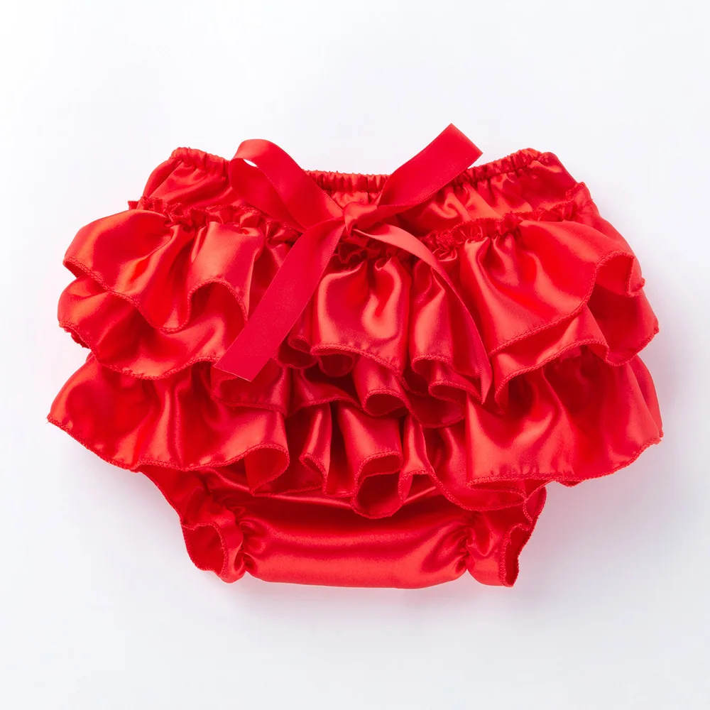 Newborn Baby Clothes Cute Flower Patterns Satin Children Underwear Baby Diaper Cover Ruffle Bloomers For Girls