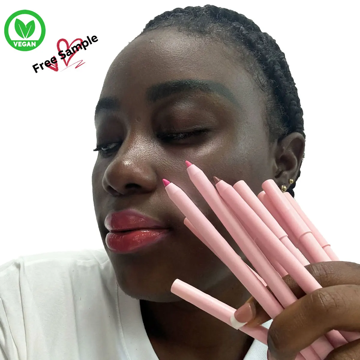 Long lasting vegan retractable creamy lip liner pencils customize lip liners custom private label brown lip liner