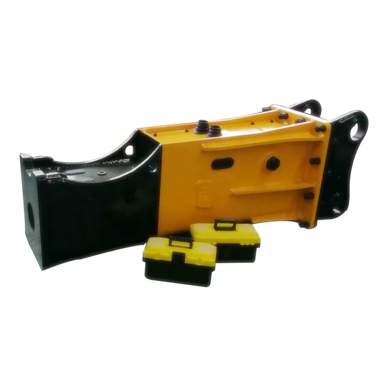 Rock Drill Machinery Hydraulic Breakers fitted to Excavator