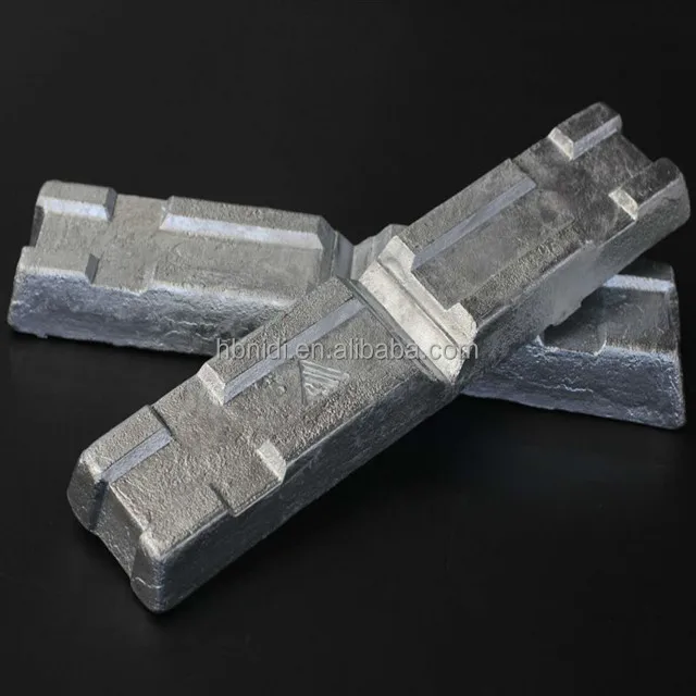 Factory price direct sale of silver white zinc alloy ingot hebei nidi hot selling