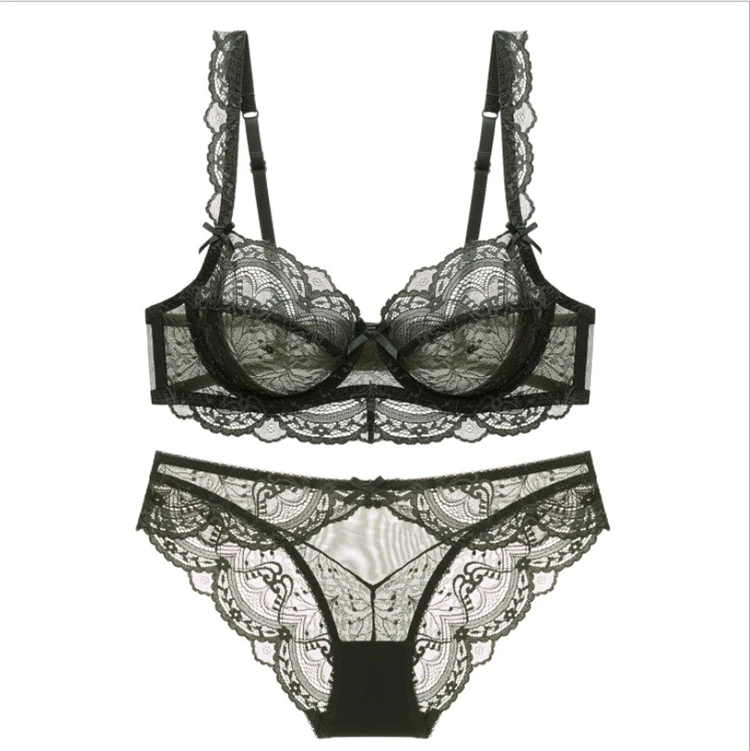 2020 оптовая продажа, прозрачный однотонный кружевной бюстгальтер + сексуальный бюстгальтер большого размера, комплекты нижнего белья для женщин