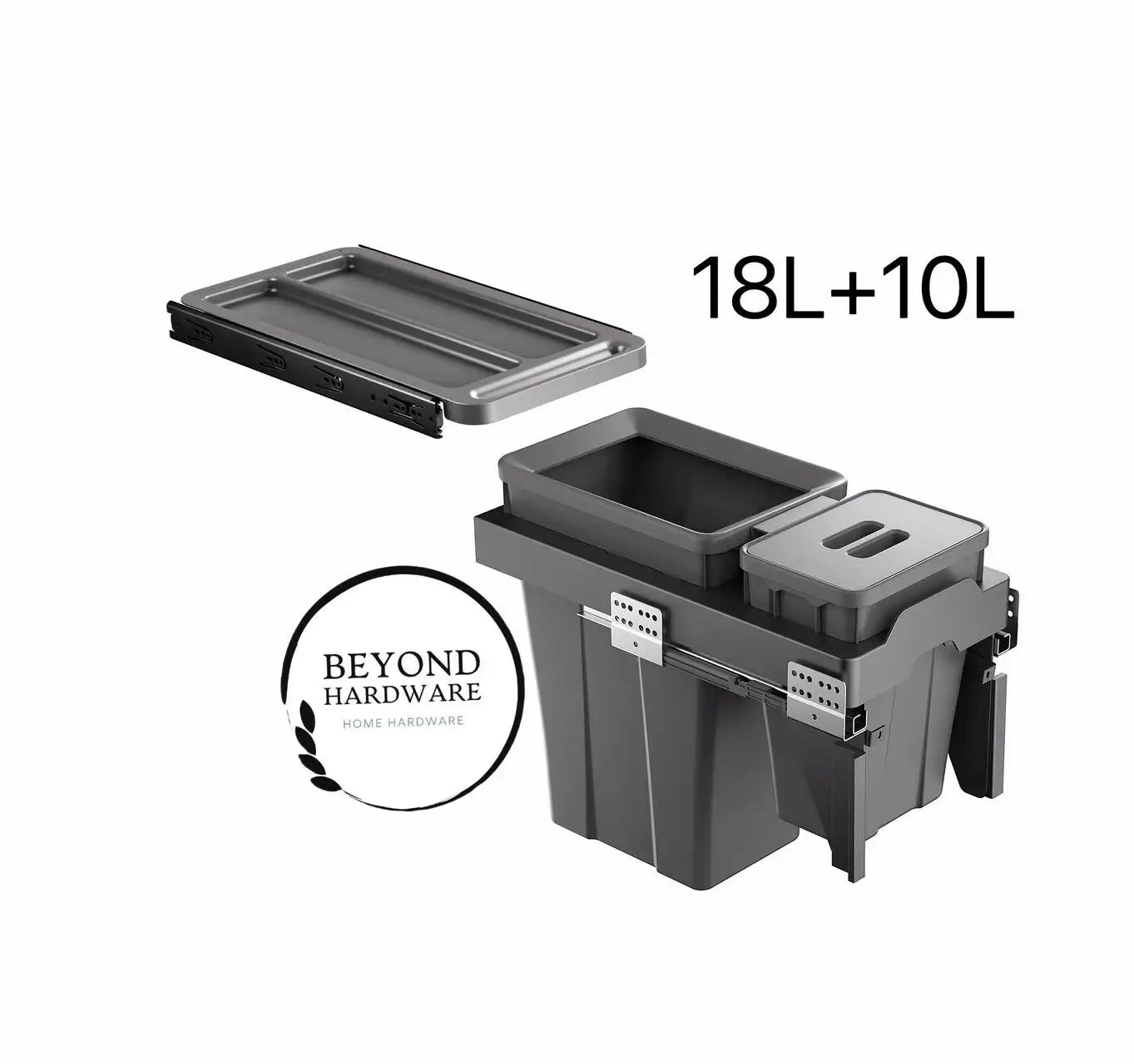 Beyond New Design 18+5+6L Dustbin Soft Closing Kitchen Cabinet Classification Organizer with Built-in Sliding Waste Bin