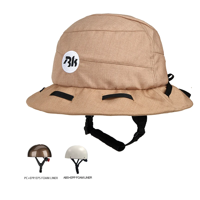 Lightweight Foldable EPP Helmet with LED Light Chic Cap Beanie Chapka Style for Bike Surfing Skate-Multi-Use Bucket Helmets