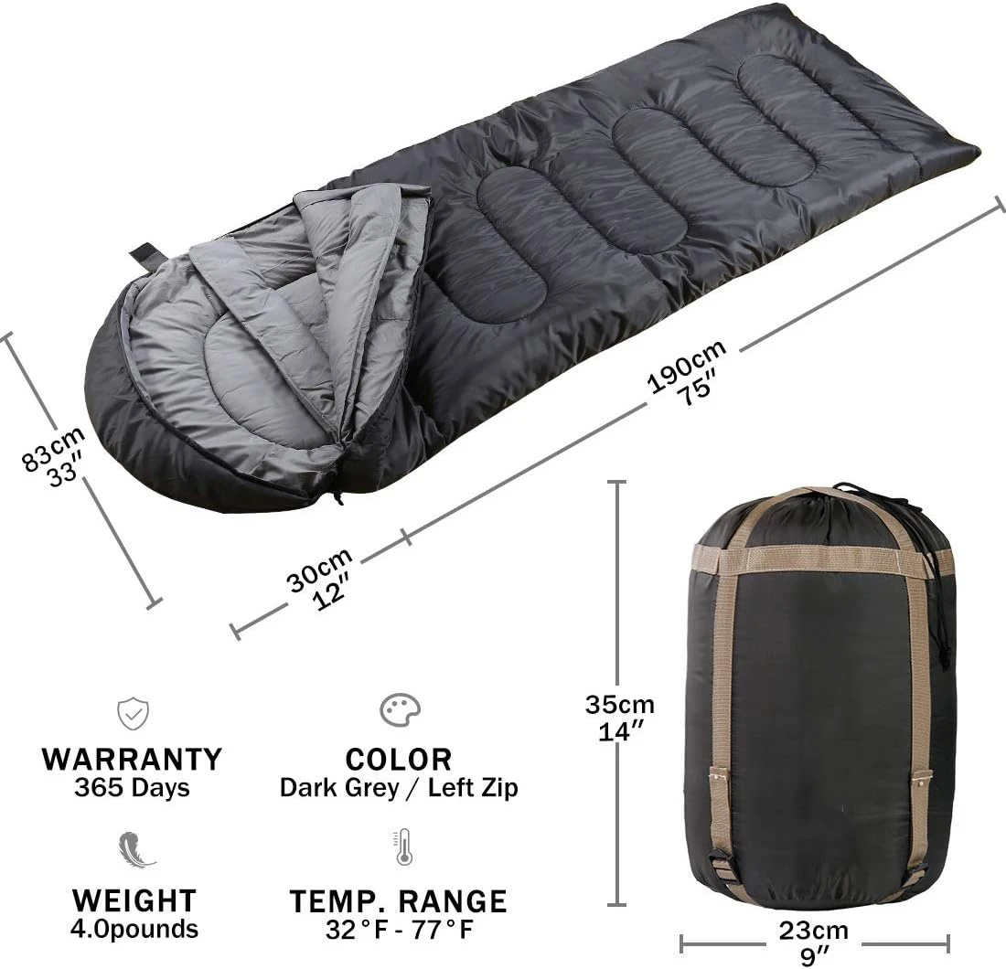 NPOT Sleeping Bag 4 Seasons Waterproof Warm Blanket Sleeping Bag with Compression Bag for Adults