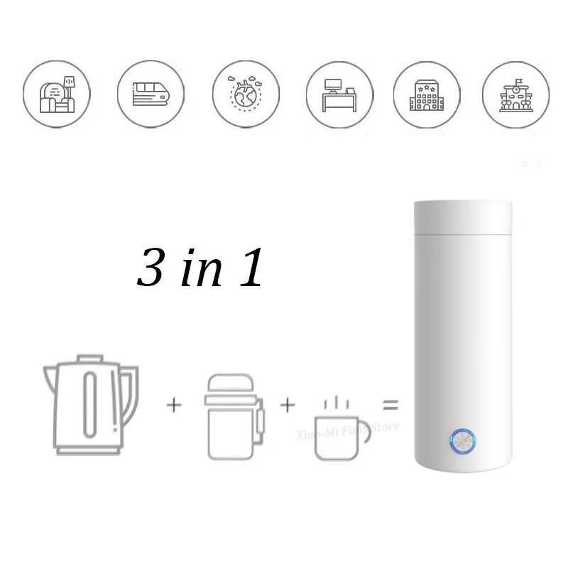 Портативный электрический чайник Xiaomi, Термокружка, дорожный кофейный водонагреватель с контролем температуры, умный чайник для воды, термос
