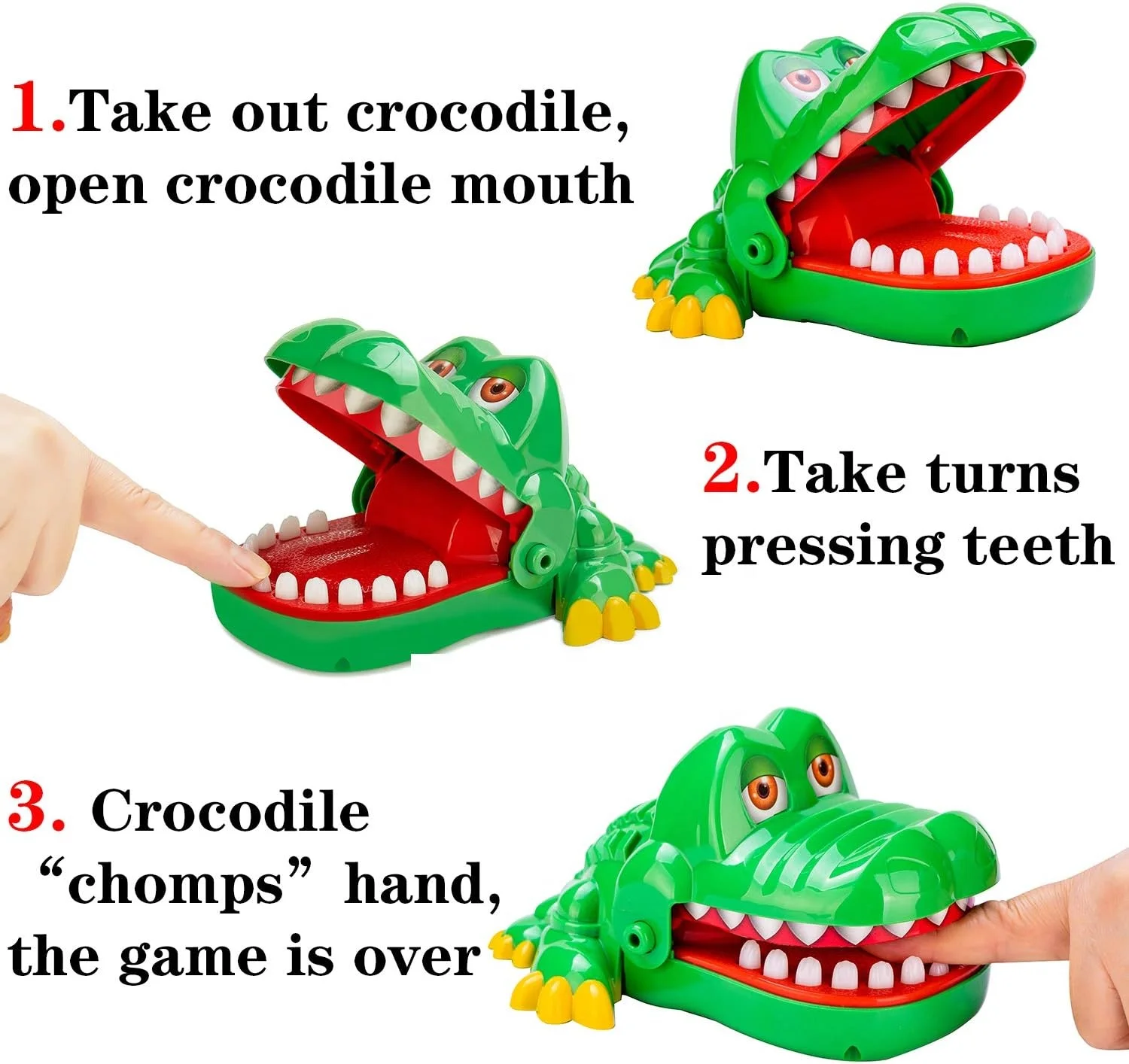 New Hot Selling Wholesale Kids Fidget Sensory Toy Funny PVC Party Toy Ishian Crocodile Teeth Toy Dentist Bite Finger Game