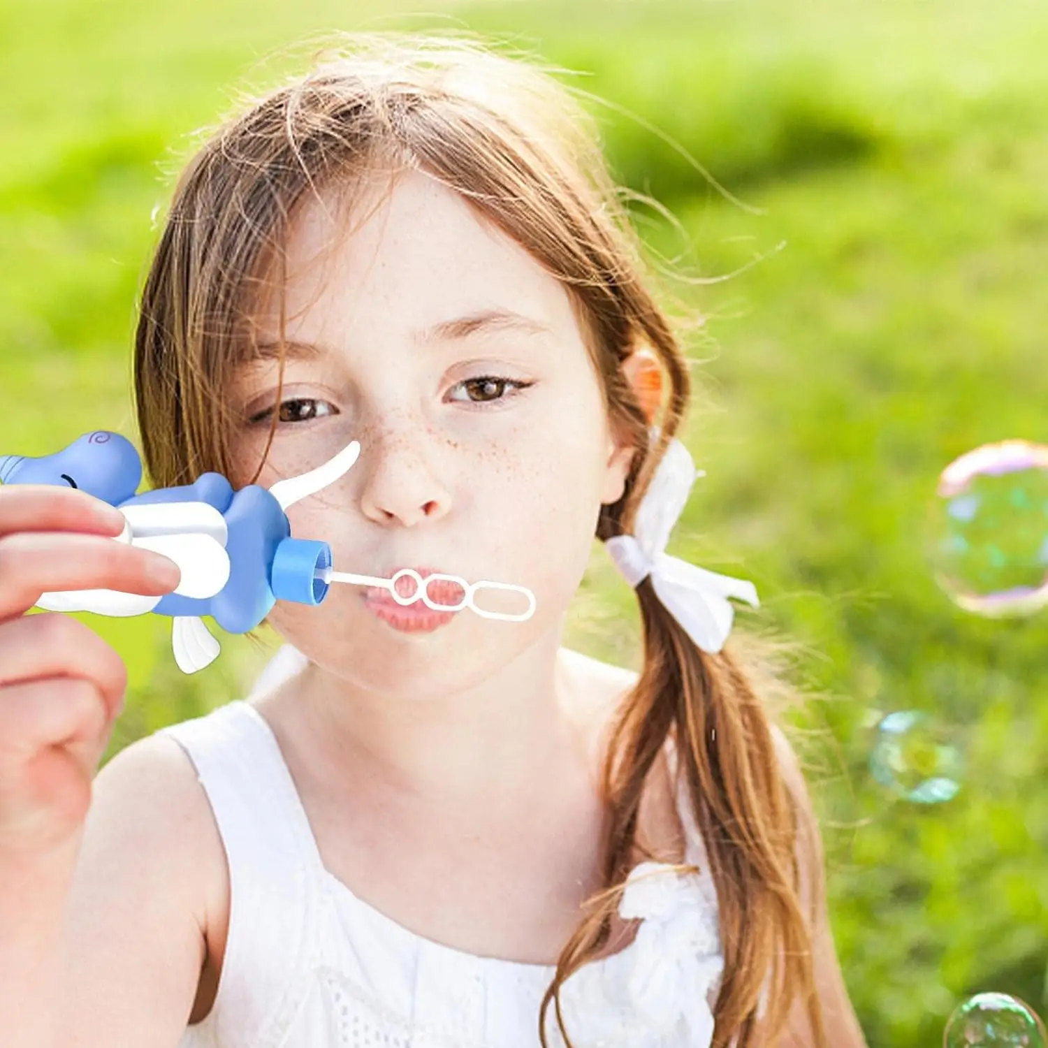 Summer Outdoor Toy Bubble Solution Portable Kids Soap Bubble Stick w/ Unicorn Fan for Party Favors Camping Backyard Swimming