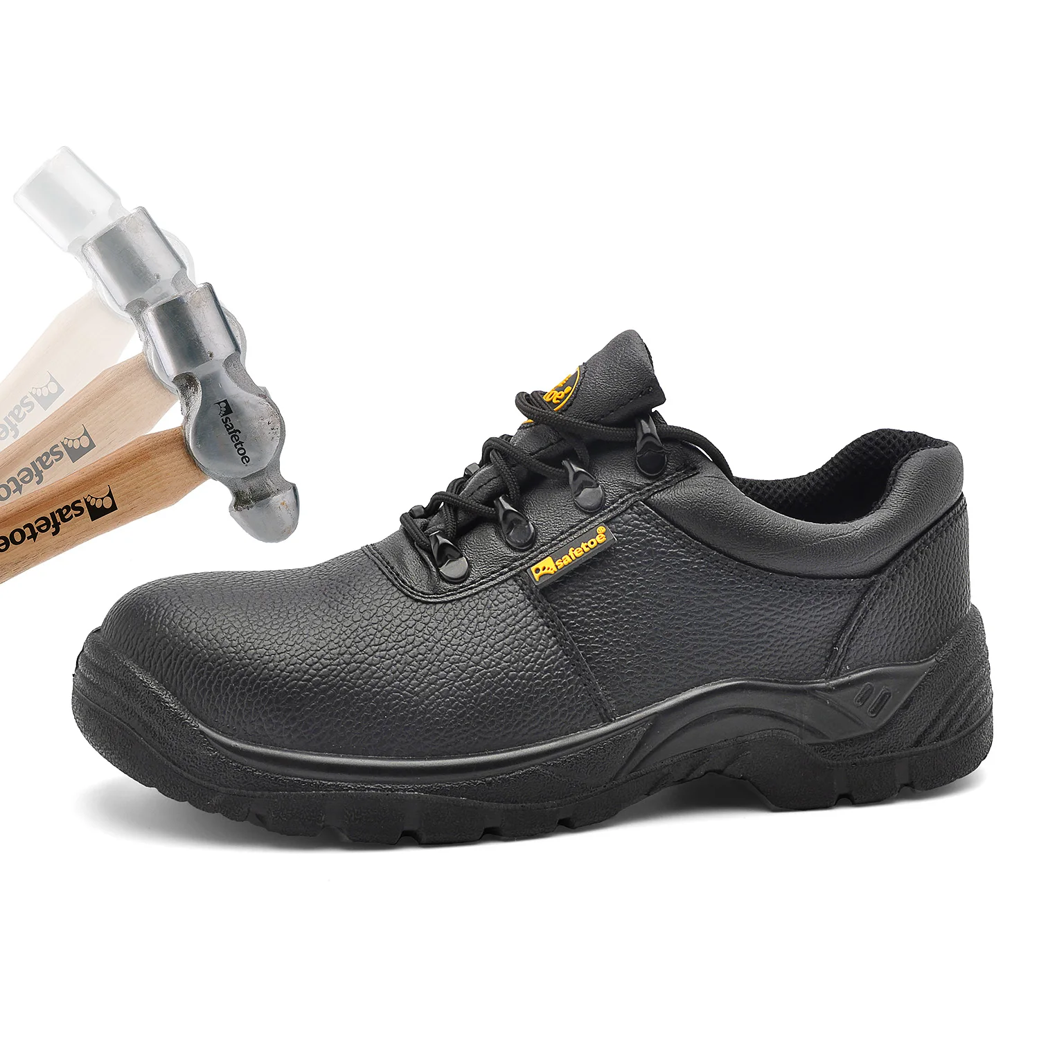 
Safetoe Embossed cow leather work shoes Steel toecap S3 SRC safety shoes men shoes 