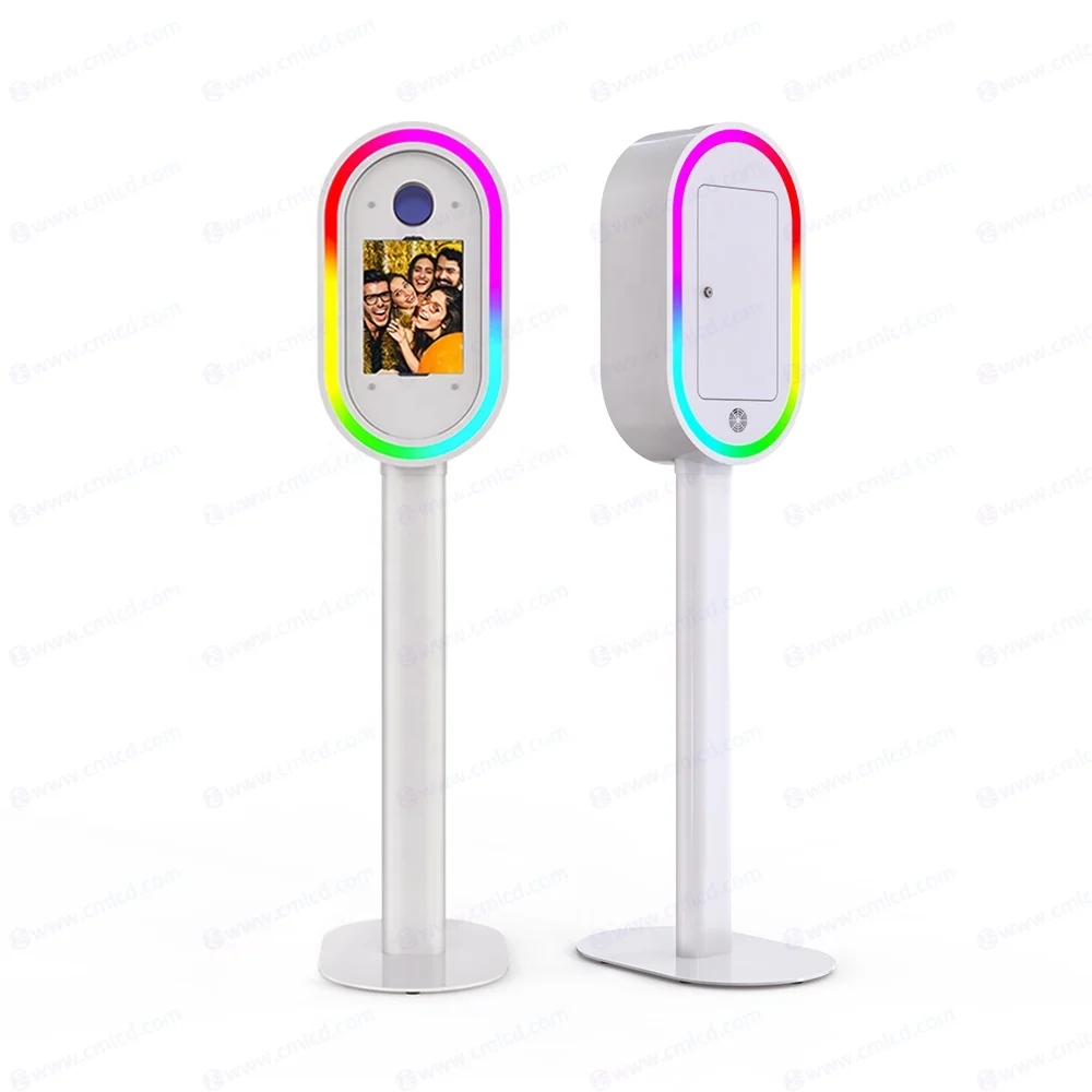 buy a photo booth machine with black oval shape and mirror face plate ipad dslr booth photo booth selfie kiosk party supplies