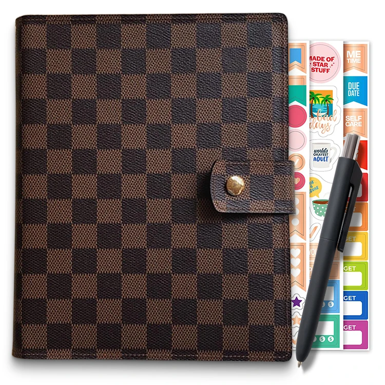 China Customization PU leather 6 ring Binder Money Binder Organizer  in Notebook Agenda Business Binders Planners