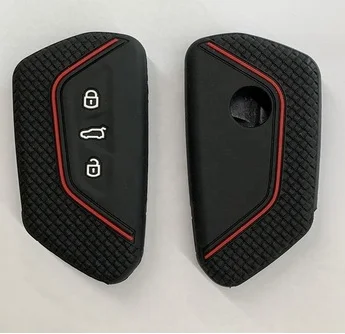  Силиконовый чехол для ключа автомобиля VW Volkswagen Golf 8 Mk8 2020 Skoda 3 кнопки смарт-Брелок дистанционного управления без держатель
