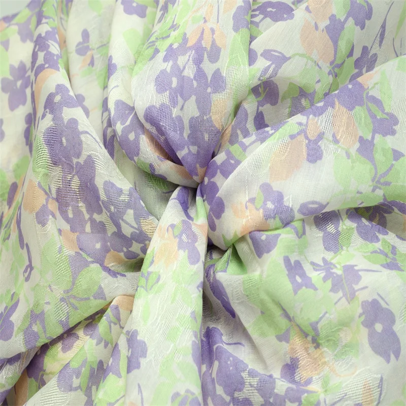 Y5005# Floral Digital fashion pattern Printed tencel lyocell nylon Woven jacquard Fabric Silk Women Dress Fabric wholesale