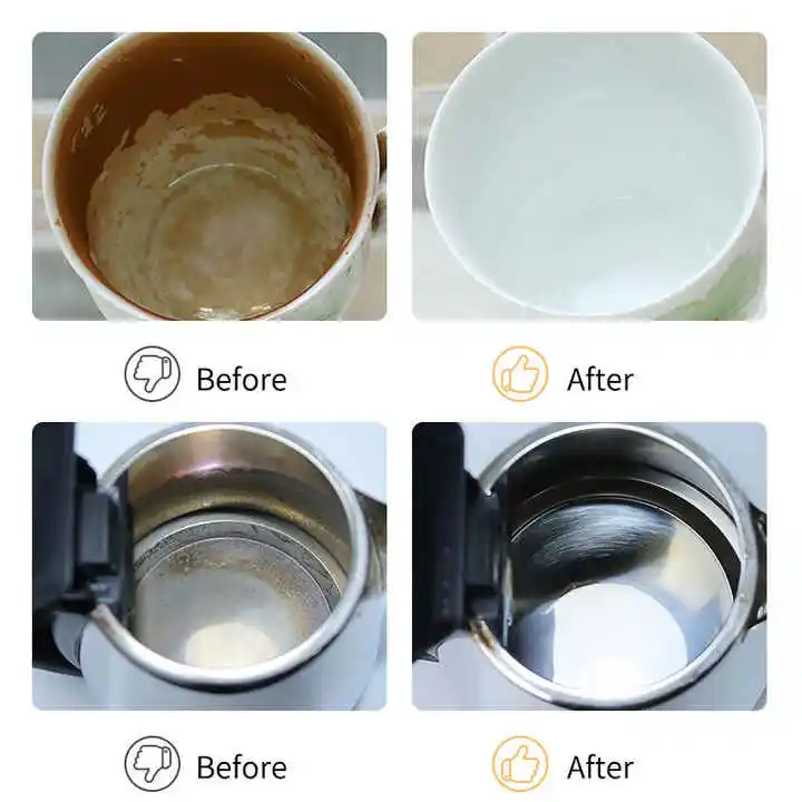 Anti Bacterial Food-Grade Water Bottle Solid Cleaning Tablets Disposable Odor and Scale Remover for All Drinking Containers