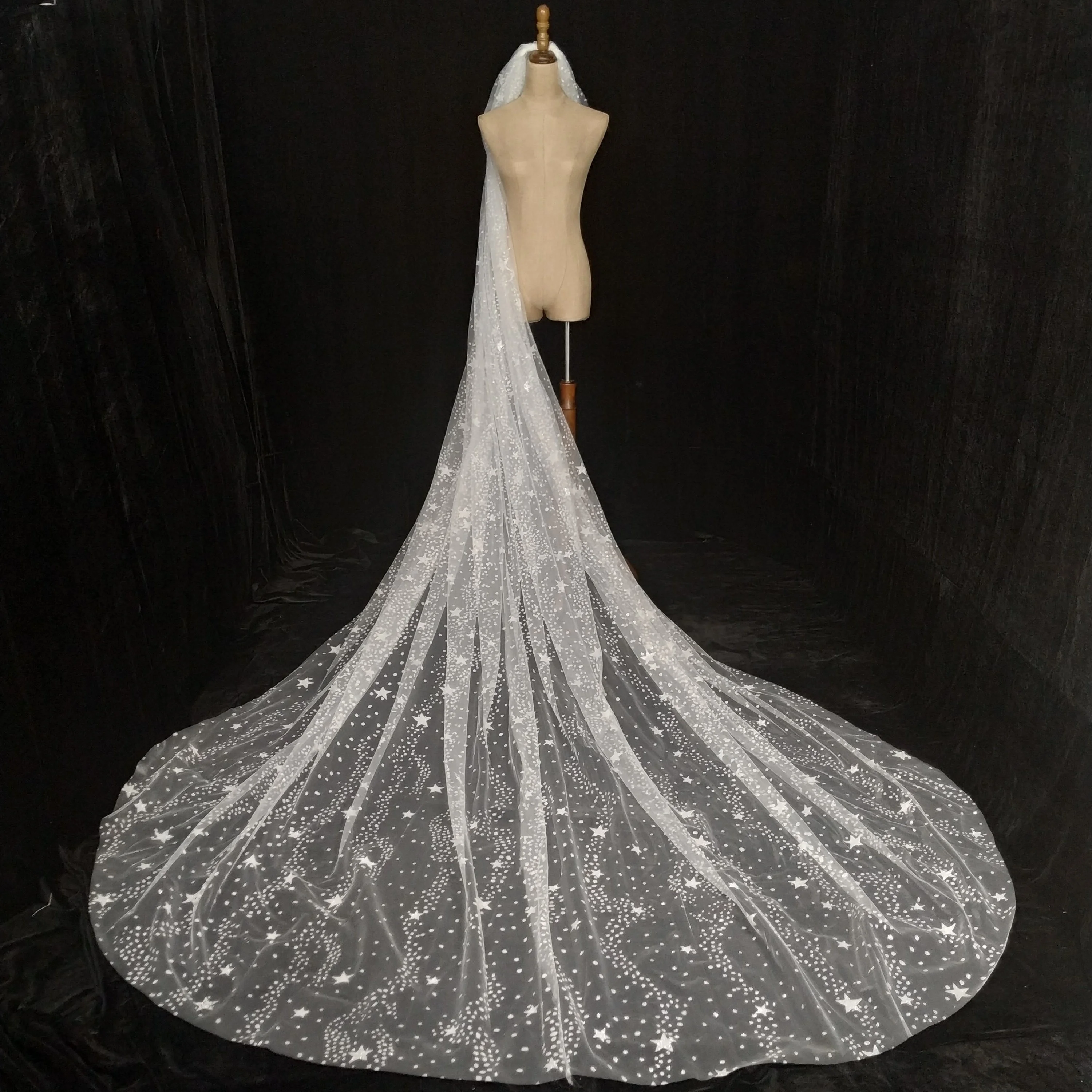 
Simplr design Competitive price 4m*3m big trailing bridal veil Bridal Wedding Veils 