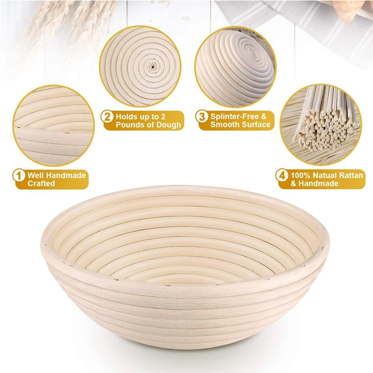 homemade most complete proofing kit bread baking bowls oven baskets round  dough mixing bowl oval liner cloth basket