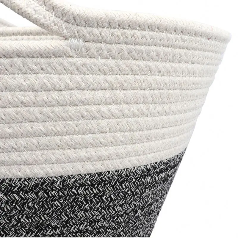 Women Home Essentials Cotton Rope Handbag Beach Leather Cotton Rope Bag Woven Bag For Family