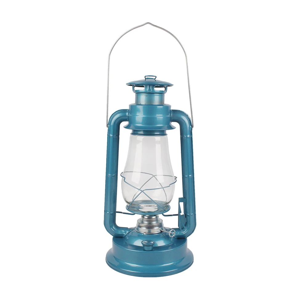 Custom metal hurricane light blue camping light decorative light Retro Lantern