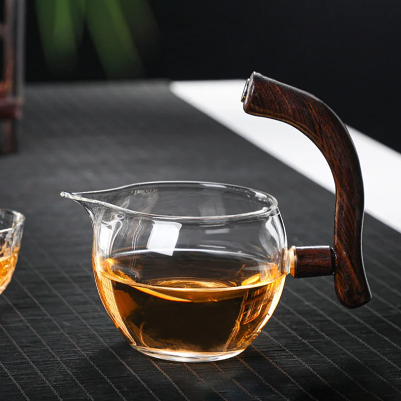 Creative semi-automatic Kungfu tea set stone mill household lazy man creative high borosilicate glass teapot tea set