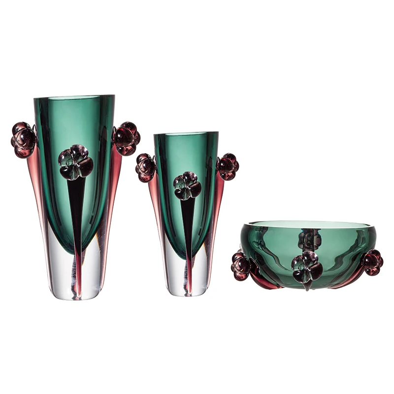 Home decor  modern turquoise thicken handmade tall cylinder flower glass and crystal vases