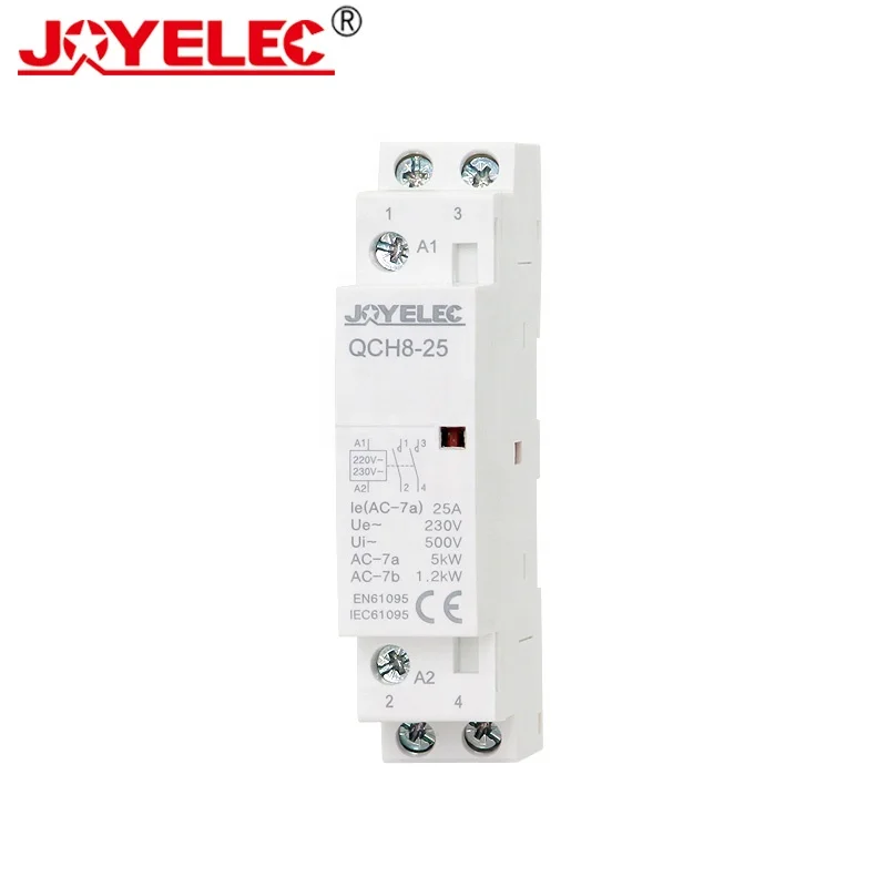 JOYELEC QCH8-25 Din Rail Household Contactor Switch AC 2P 4P 25A 63A 2NO 230V 2NO2NC 230V