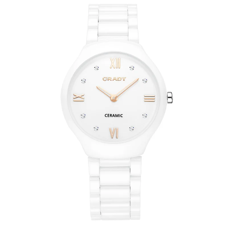 White ceramic watch for women wrist luxury high quality japan quartz ladies watches 2022