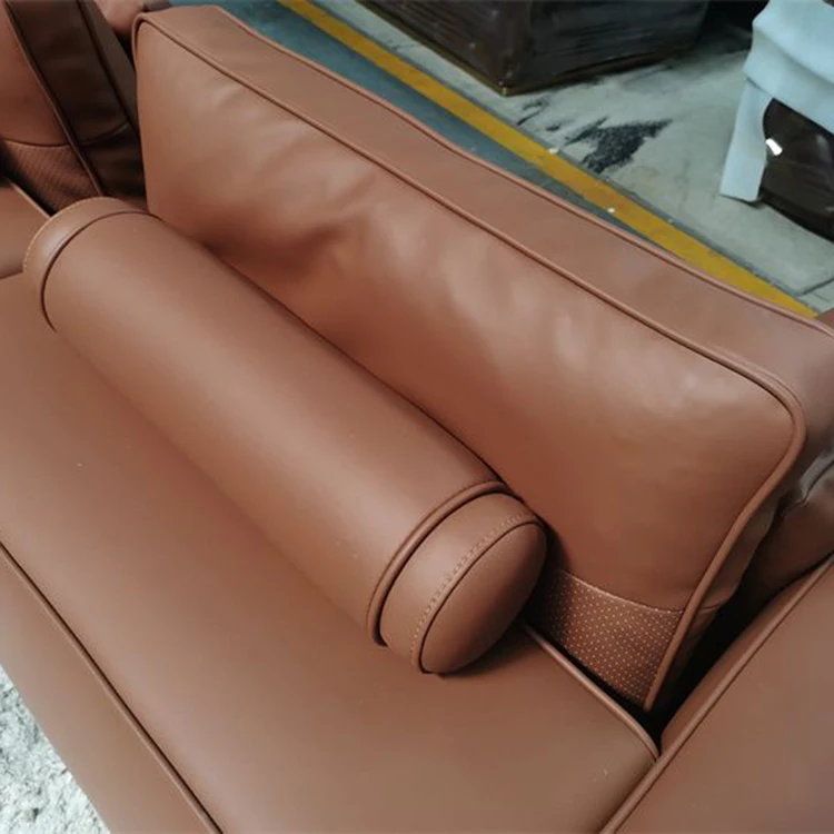 Leisure design metal sofa set villa hotel furniture sofa three seat luxury leather couch living room sofas set