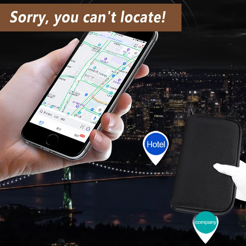 Anti-Tracking GPS RFID Car Key Signal Blocker Wallet Cell Phone Shielding Pouch Protective Case Fireproof Faraday Bag with Zip