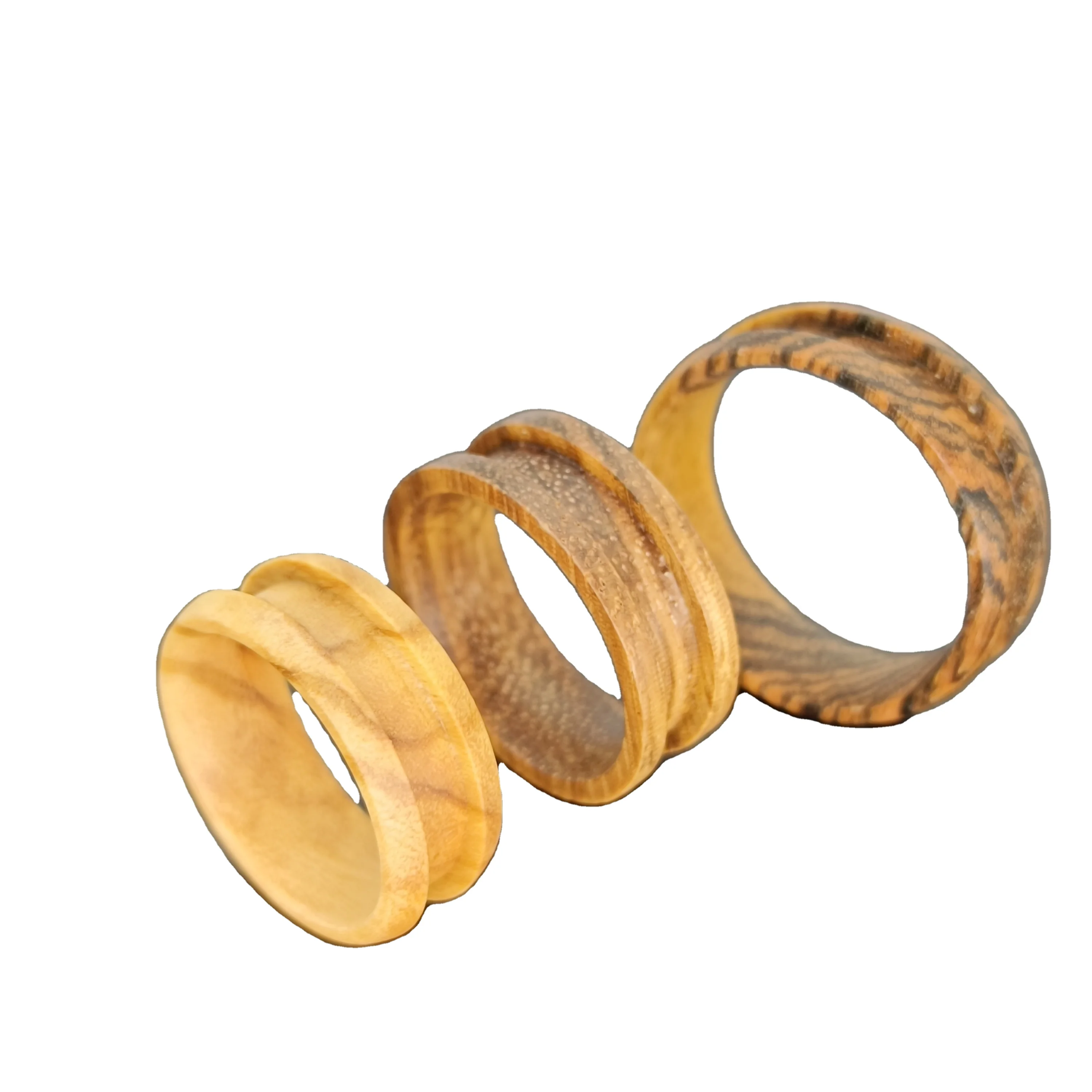Environmental protection groove combination natural wood finger ring