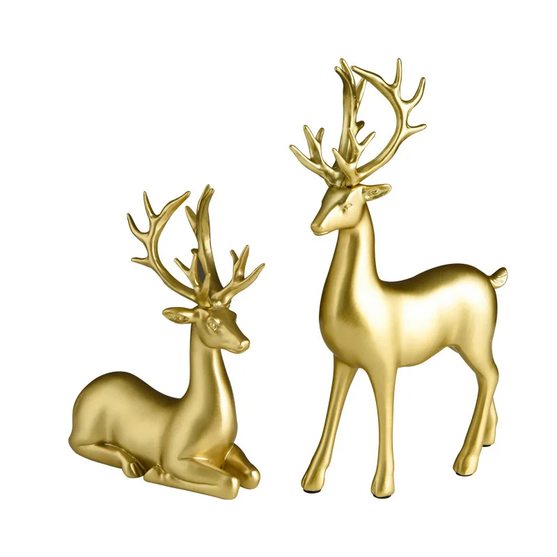 Home Decor Resin Crafts Nordic Deer Decoration Creative Office Store Home Decor Light Luxury High-end Animal Crafts Gift Set