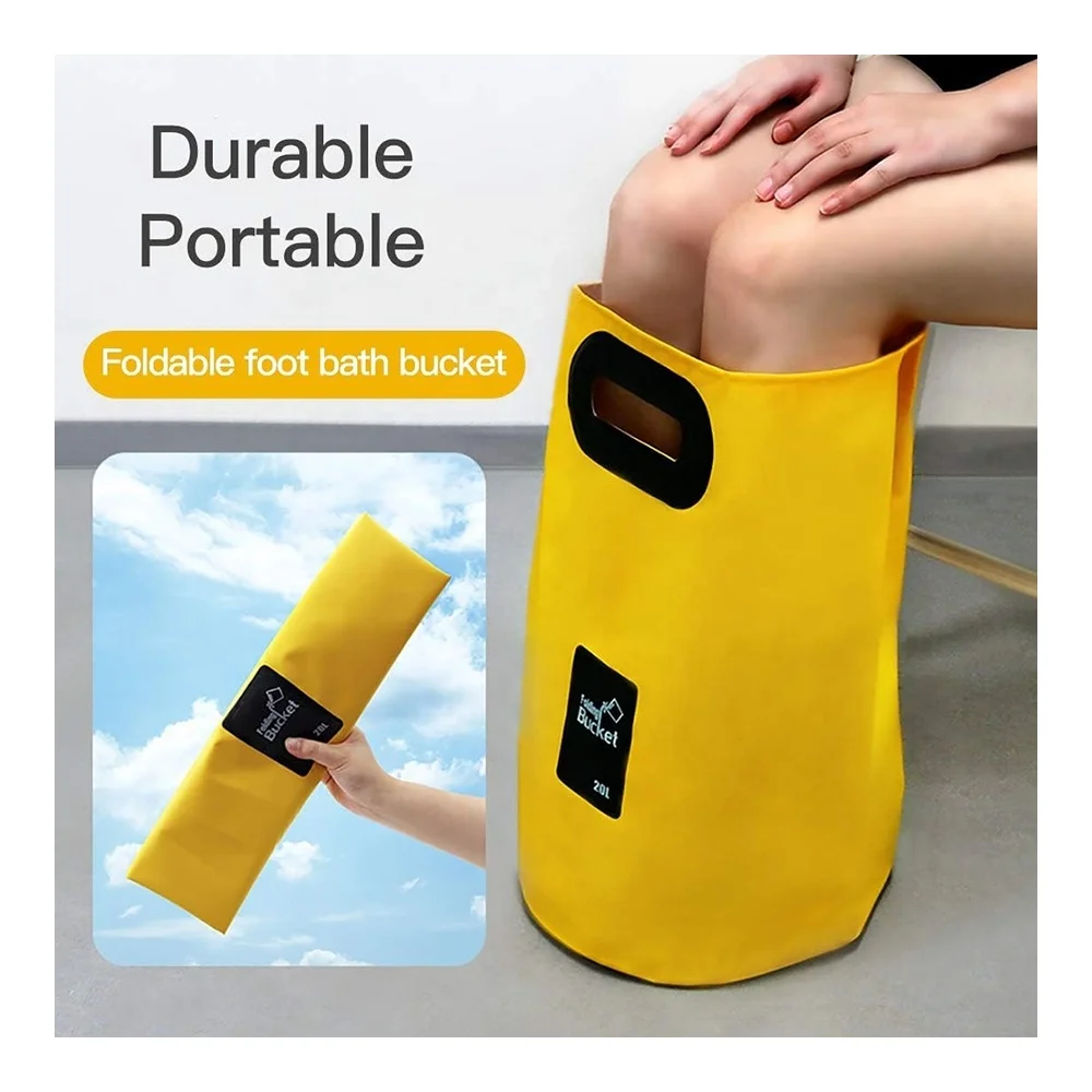 Outdoor Camping Portable 500D Tarpaulin Colapsible Fruit Washing Bag Fishing Waterproof Folding Bucket Bag