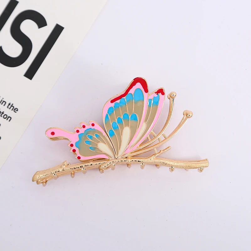 Ins Fancy Wheat Metal Large Grab Clip Metal Hair Accessories Set Lady Shark Clip Simple Alloy Butterfly Flowers Hair Claw Clip