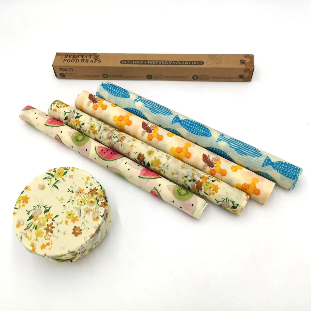 Reusable Beeswax Cloth Wrap Food Fresh Bag Lid Cover Stretch Lid Jungle Party Bees Wax Wrap