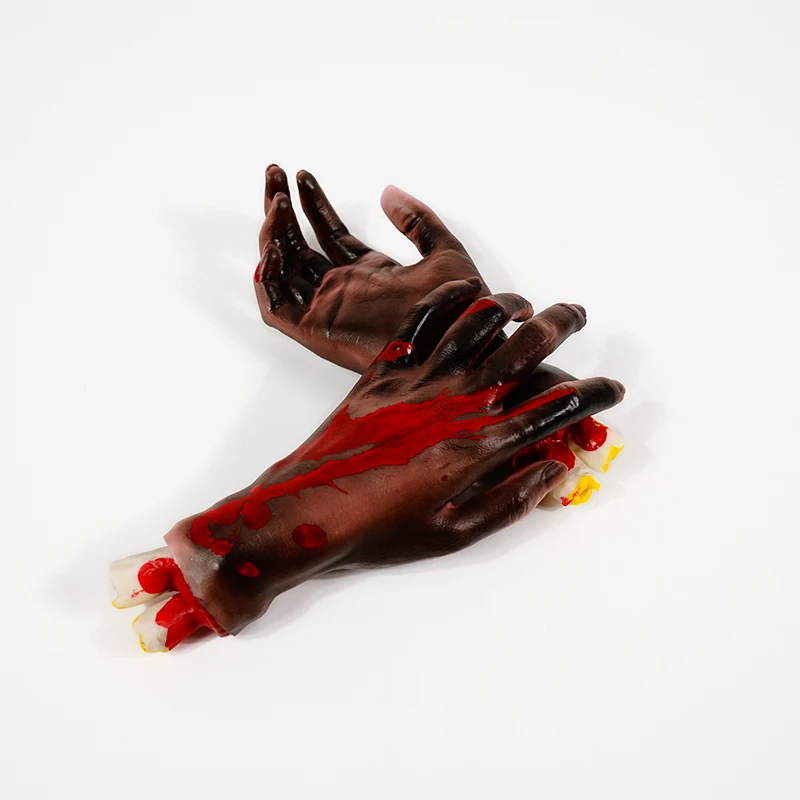 Realistic  Burnt Scary Party  Festive Halloween Corpse Severed Life Size Hands  Haunted House  Body Parts For Decoration