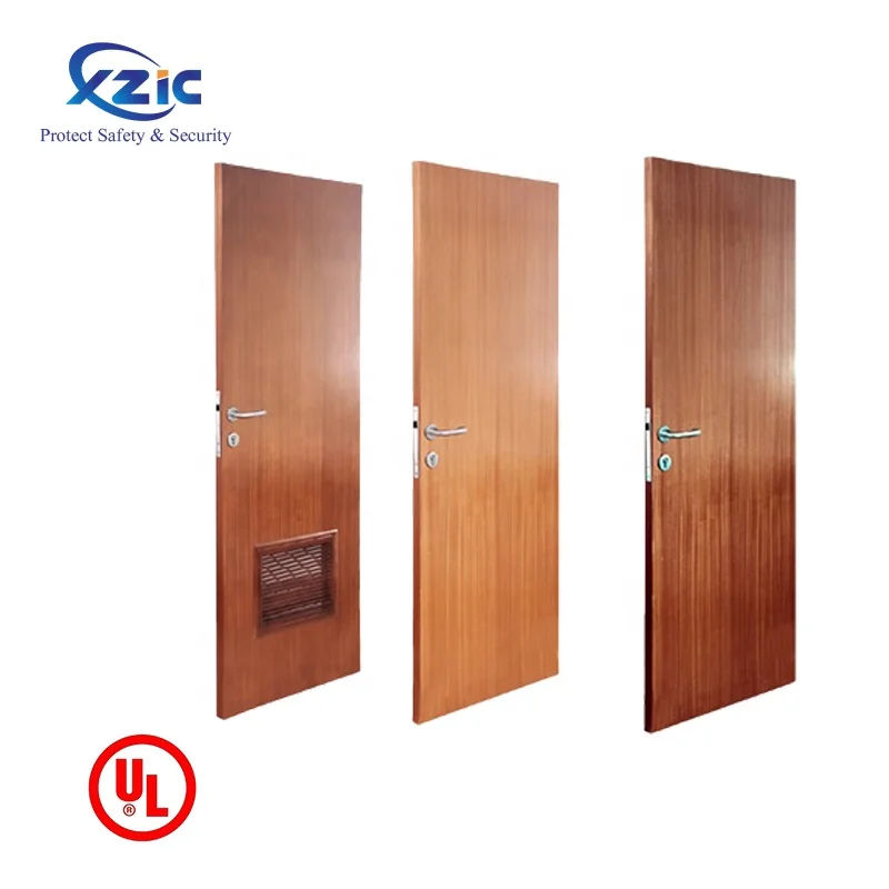 China Wood Fire Door Factory Custom School Hospital Wood Fireproof Doors Apartment Hotel