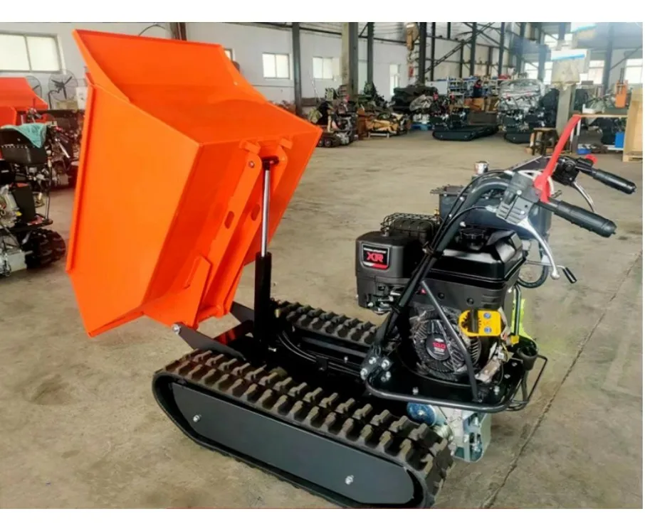 CE Approved 500kg Loading Capacity power mini wheelbarrow Customized Track crawler mini Dumper