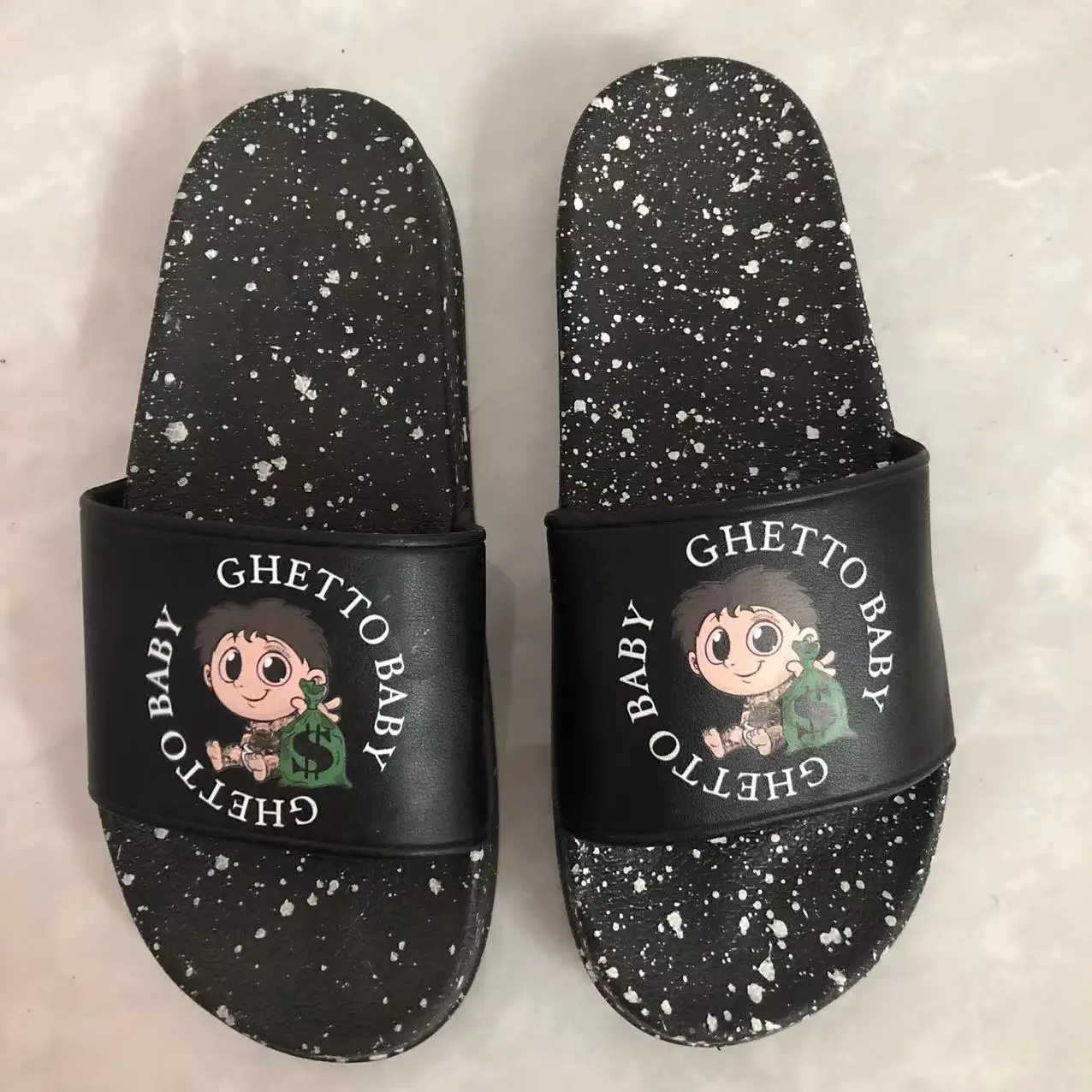 Custom 3D Embossed Logo Letters Printed Slides Sandals Branded Men Slide Slipper PVC EVA Rubber Sliders Manufacturer