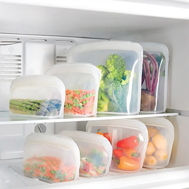 LFGB Multifarious Silicone Food Storage Bag Kitchen Platinum Food-Grade Silicone Reusable Bag