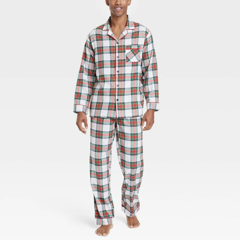 Tartan Plaid Couple  Matching Pajamas Valentines Day His And Hers Pajamas Set for Men and Women