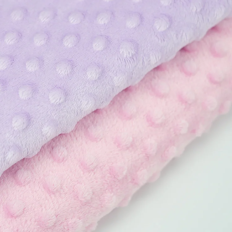 KINGCASON Multi Colors 100% Polyester Bubble Dot Minky Embossed Velvet Fabric For