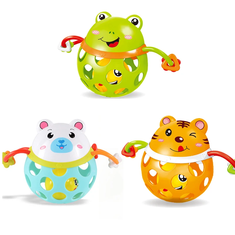 
0-12 Months Baby Rattles toy Intelligence Grasping Gums Plastic Animal Music Hand Shake Toy Early Educational Gift for Newborns 