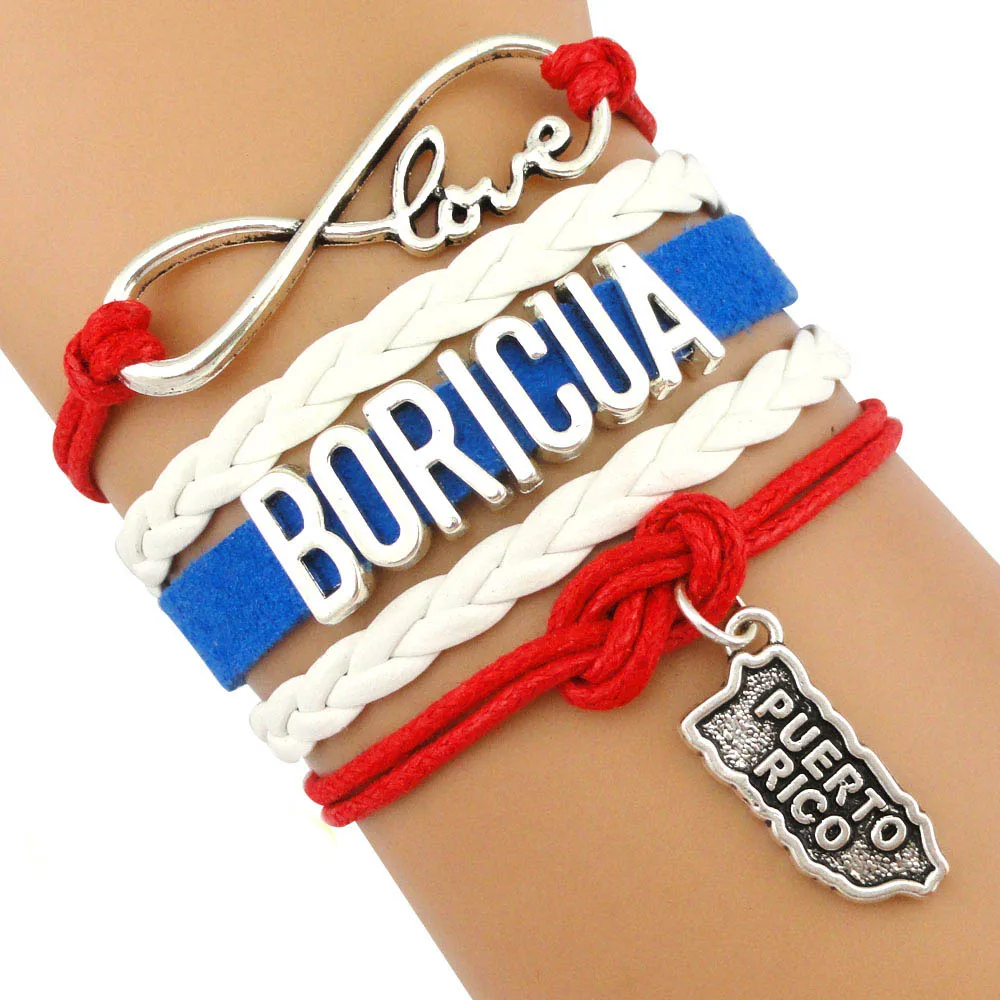 Puerto Ricos Boricua Germany Poland Australia England Ireland Scotland Mexico Colombia United States America Country Bracelets