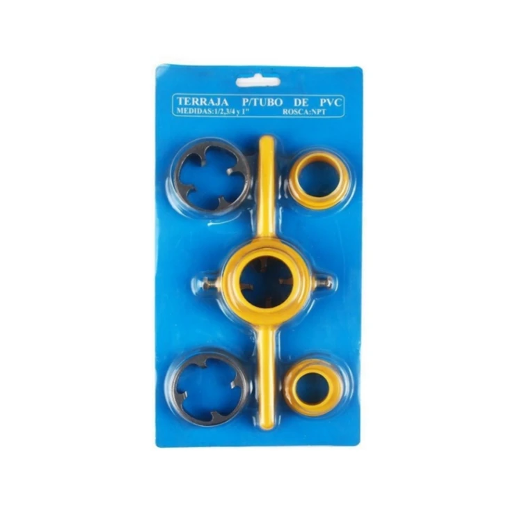 6pcs Water pipe screw die 1/2 3/4 1 Inch Hand Tool Easy Apply Plastic Pipe Threader Powerful Screw Die Set for Pumps PVC Tool
